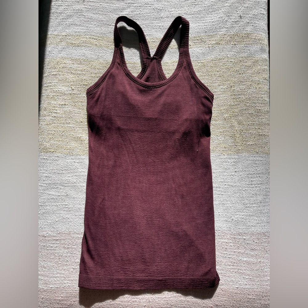 NWOT LULULEMON EBB TO THE STREETS MAROON TANK